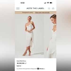 Astr The Label White Gaia Midi Dress